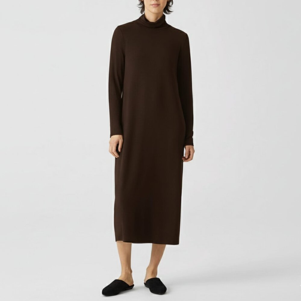 Eileen Fisher Brown Midi Dress